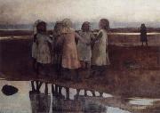 William Stott of Oldham The Kissing Ring china oil painting artist